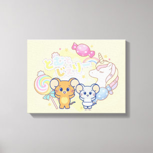 Anime Magical Candyland with Jerry and Tuffy Canvas Print