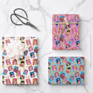 Anime Manga Characters Pattern Wrapping Paper Sheet