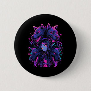 Anime Manga Cyberpunk Aesthetic Techwear Harajuku 2 Inch Round Button