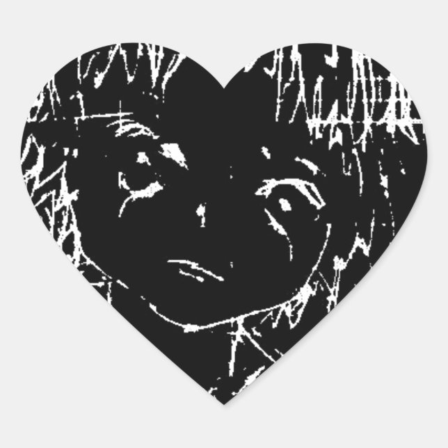 anime manga everyday black project heart sticker (Front)