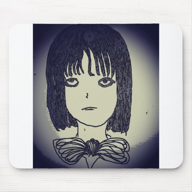 anime manga girl in gloomy  mouse pad (Front)