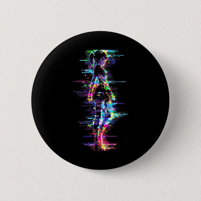 Anime Manga Graphic Colourful Artwork Anime  2 Inch Round Button (Front)