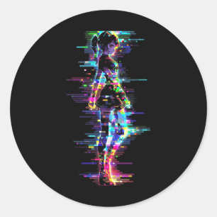 Anime Manga Graphic Colourful Artwork Anime  Classic Round Sticker