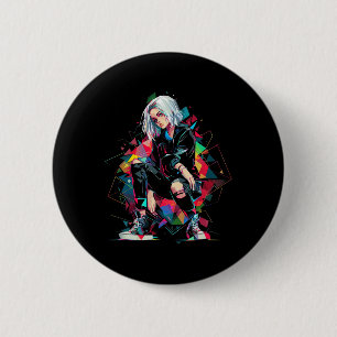 Anime Manga Graphic Polygon Art Anime  2 Inch Round Button