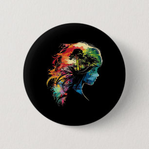 Anime Manga Motif Colourful Illustration Anime 2 Inch Round Button