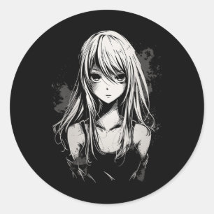 Anime Manga Motif Pixel Art Anime  Classic Round Sticker