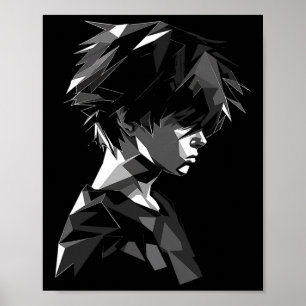 Anime Manga Motif Polygon Artwork Anime  Poster