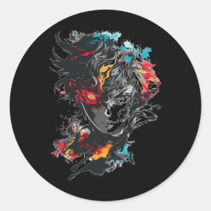 Anime Manga Motif Tattoo Art Anime  Classic Round Sticker