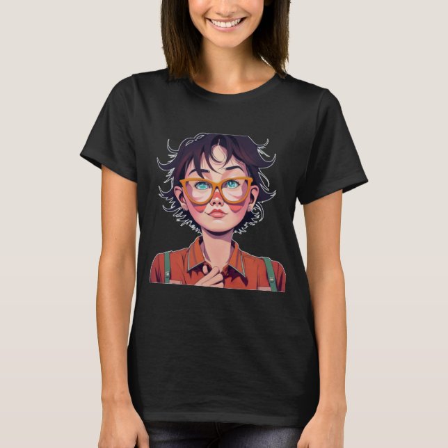 Anime manga pop art lovers face characters cartoon T-Shirt (Front)