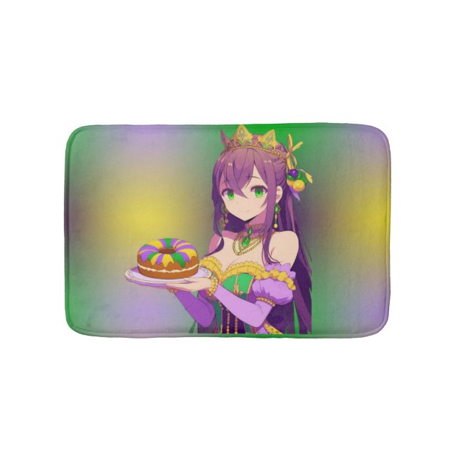 Anime Mardi Gras King cake Bath Mat (Front)