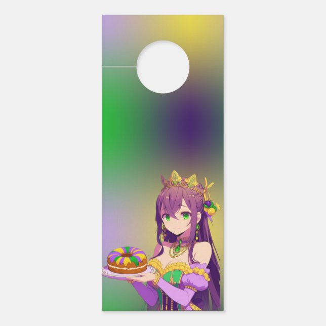 Anime Mardi Gras King cake Door Hanger (Front)