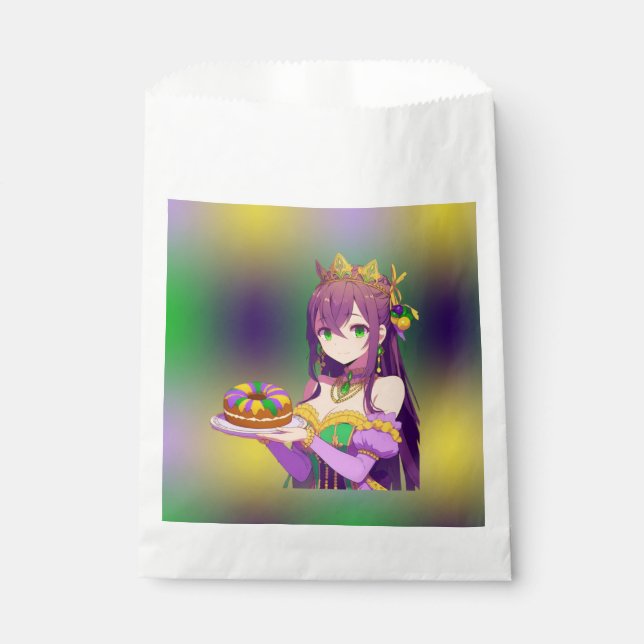 Anime Mardi Gras King cake Favour Bag (Front)