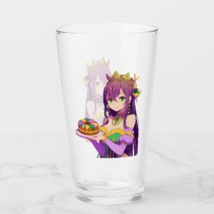 Anime Mardi Gras King cake Glass