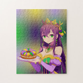 Anime Mardi Gras King cake Jigsaw Puzzle