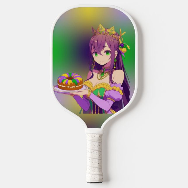 Anime Mardi Gras King cake Pickleball Paddle (Front)