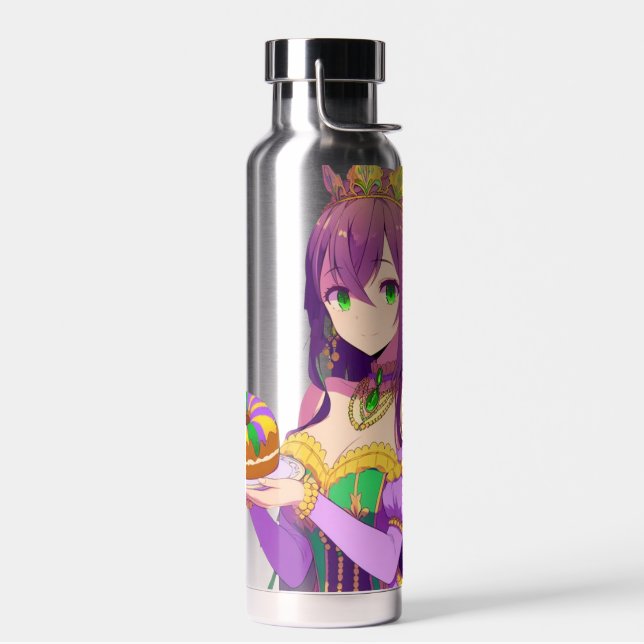 Anime Mardi Gras King cake Water Bottle (Left)