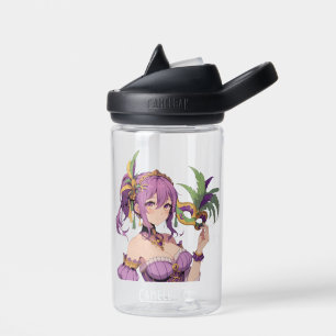 Anime Mardi Gras mask Water Bottle