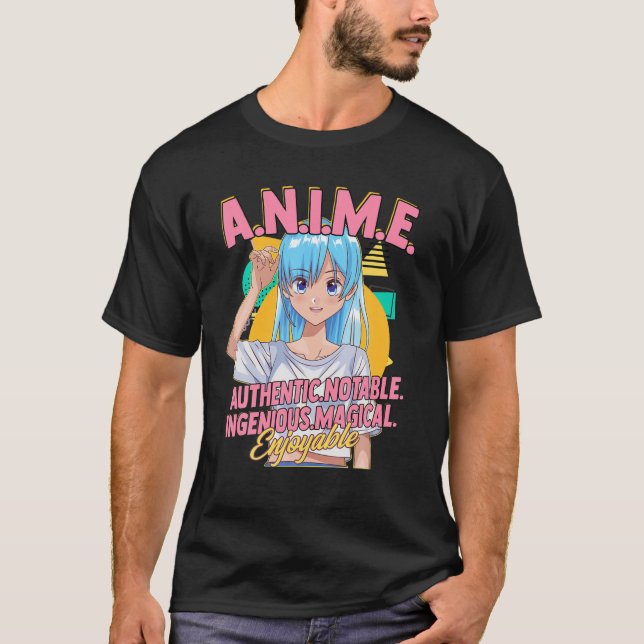 Anime Meaning Authenthic Notable Ingenious Magical T-Shirt (Front)