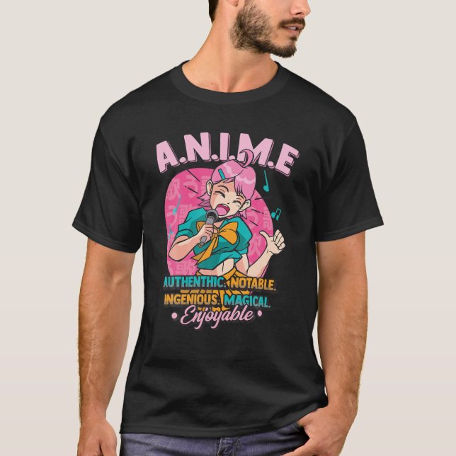 Anime Meaning Authenthic Notable Ingenious Magical T-Shirt (Front)