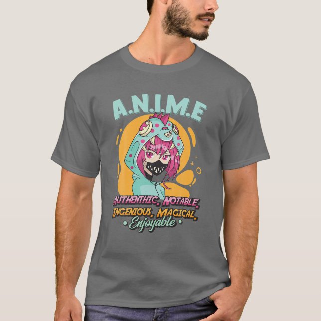 Anime Meaning Authenthic Notable Ingenious Magical T-Shirt (Front)
