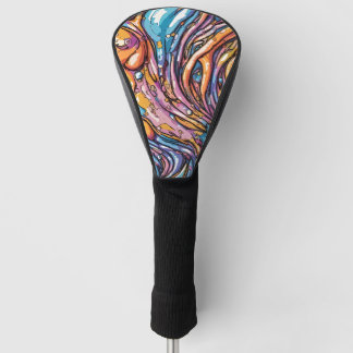 Anime melting plastic texture, Vibrant colours Golf Head Cover