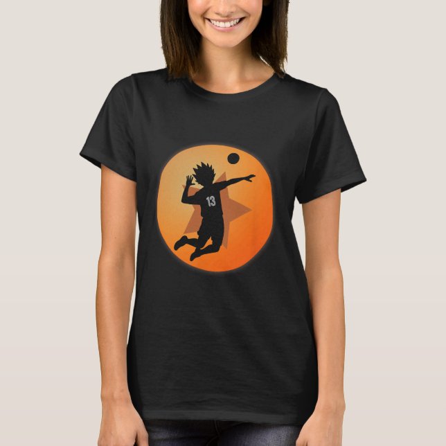 Anime Merch Japanese Number 13 Star Anime Volleyba T-Shirt (Front)
