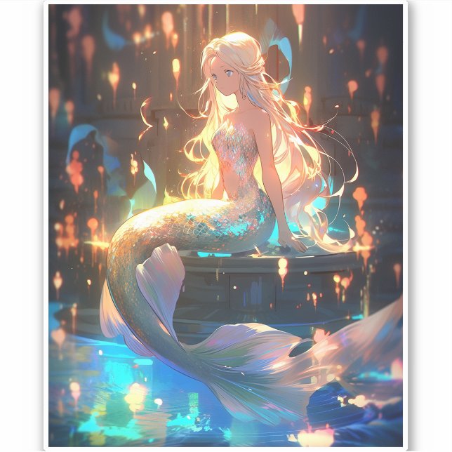 Anime Mermaid Girl Fantasy Art (Front)