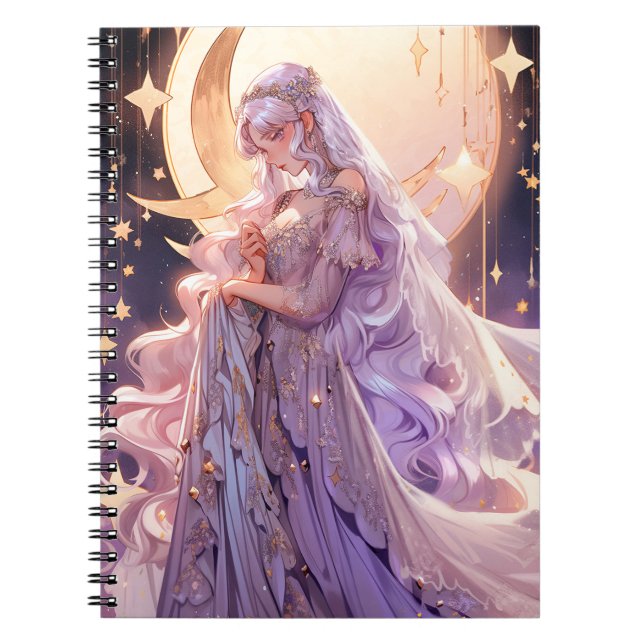 Anime Moon Princess Fantasy Art Notebook (Front)