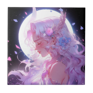 Anime Moon Princess Fantasy Art Tile
