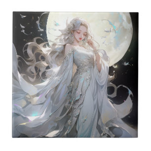 Anime Moon Princess Fantasy Art Tile
