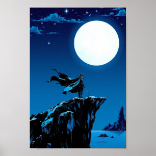 Anime Moonlight Warrior Epic Wall Art
