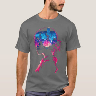 Anime Music Headphones Girl vintage friends T-Shirt