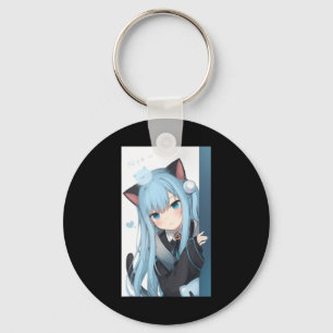 Anime Neko Cat Girl Pastel Kawaii Japanese Waifu O Keychain