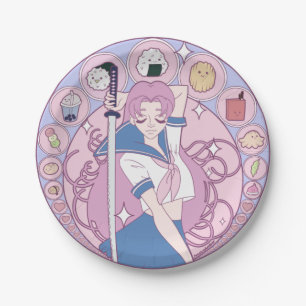 Anime Nouveau Circle  Paper Plate