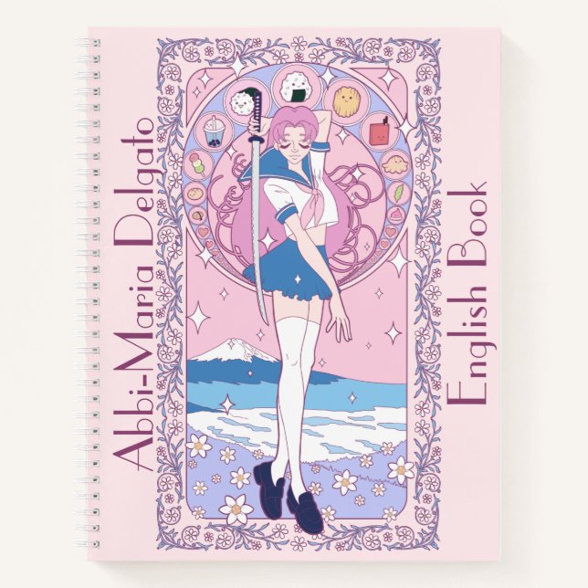 Anime Nouveau  English School Notebook (Front)