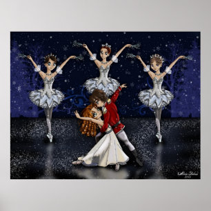 Anime Nutcracker Snowflakes Poster