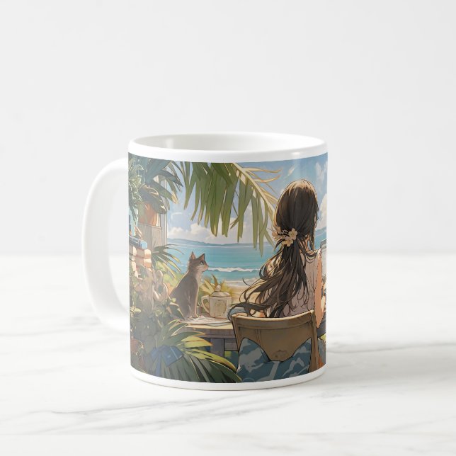 Anime office by the sea Coffee Mug (Front Left)