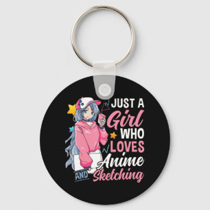 Anime Otaku Gift Just A Girl Who Loves Anime And S Keychain