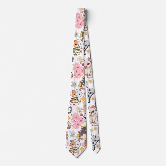 Anime Overload Cute Pattern Tie (Front)