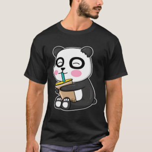 Anime Panda Is Drinking Boba Bubble Tea L Kawaii T-Shirt