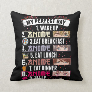 Anime Perfect Day Otaku Girl Japanese Manga Throw Pillow