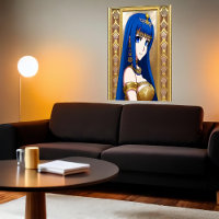 Anime princess blue eyes and hair | AI Art Poster