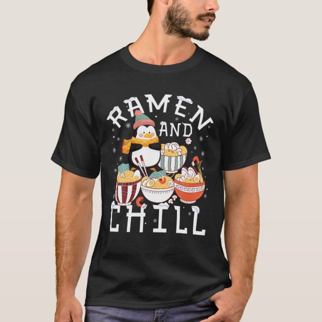 Anime Ramen And Chill Retro Japanese Noodles Aesth T-Shirt (Front)