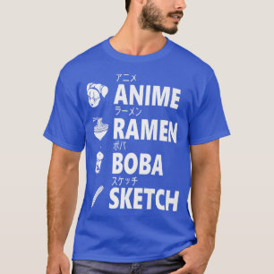 Anime Ramen Boba Sketching Japanese Food Lover Man T-Shirt