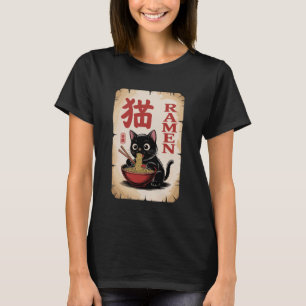Anime Ramen Cat Cute Noodle Food Lover Theme T-Shirt