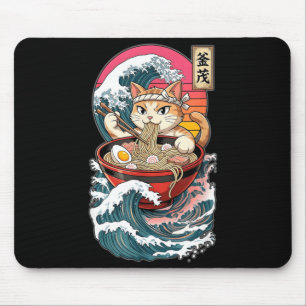 Anime Ramen Cat Japanese Art Gifts For Men Women Mouse Pad