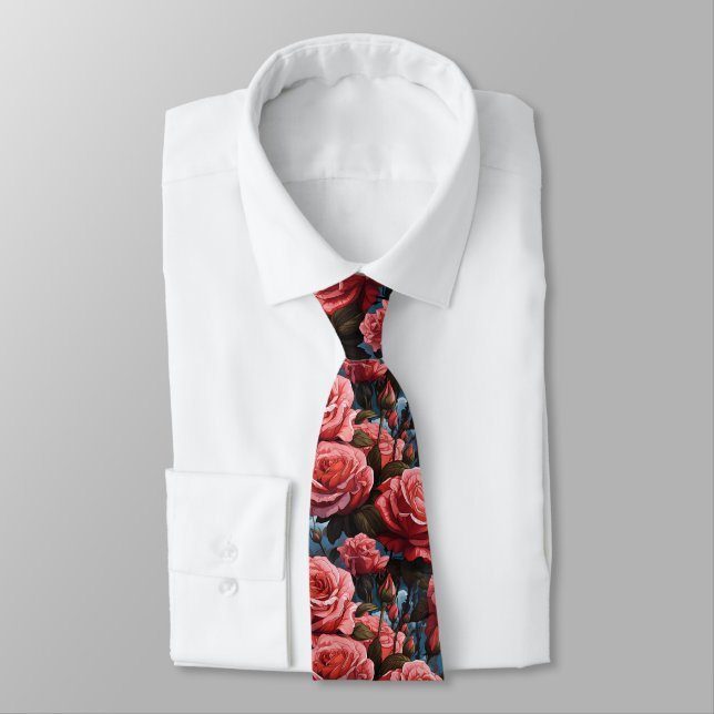 Anime Roses Blue Tie (Tied)