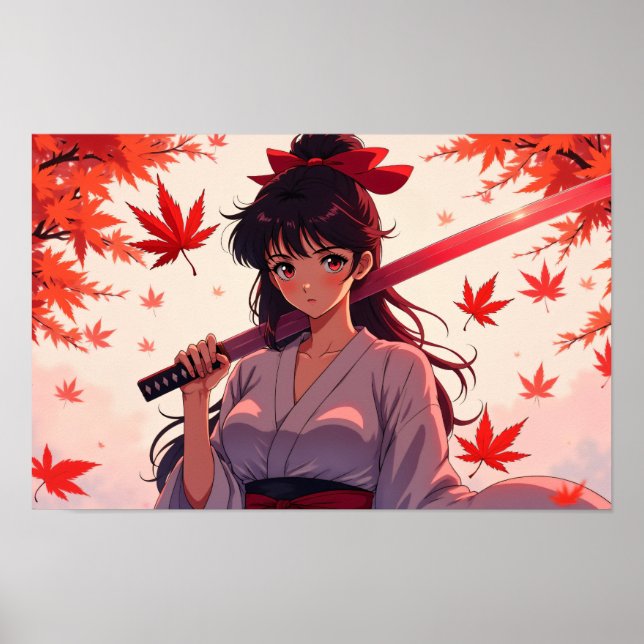 Anime Samurai Girl Poster (Front)