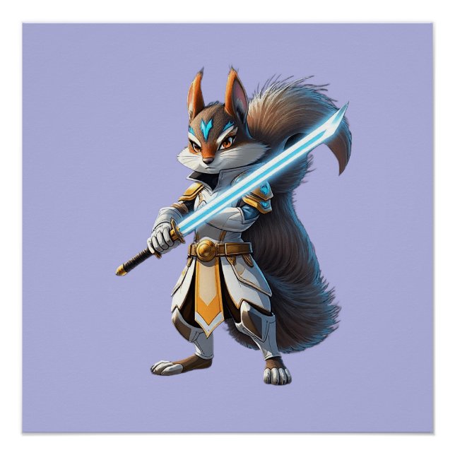 Anime Samurai Squirrel Warrior Poster (Front)
