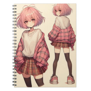 Anime school girl  notebook